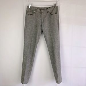 Dries Van Noten Fitted Wool Pants Slim leg Light grey
